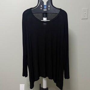 Black ribbed Oversized Women's Top